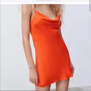 Orange cocktail dress
